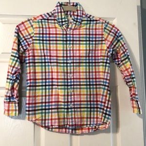 Lands End Multi-Colored Checkered Shirt